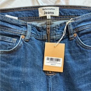Reformation Juliana Zip Mid Rise Straight Jeans size 27